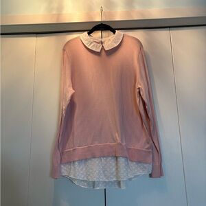 Ted Baker Pink Sweater with White Collar and shirt tail